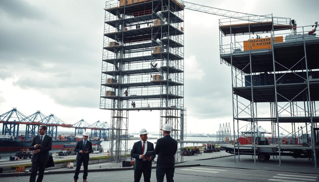 Vaste gevelsteiger installatie Eemshaven